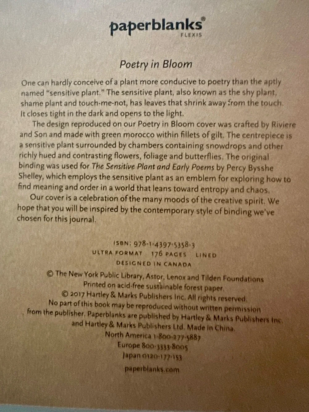 Paperblanks Poetry in Bloom Journal | Botanical Hardcover Notebook Lined Ultra